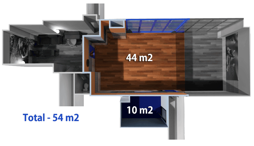 Configuración 54 m²