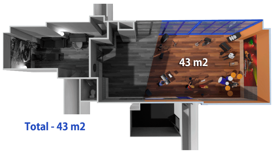 Configuración 43 m²